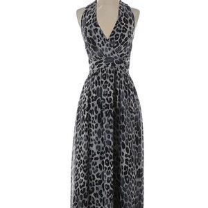 Express Gray Animal Print Maxi Dress